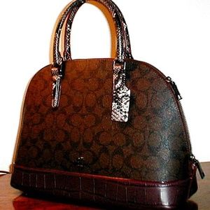 Coach Sierra Satchel Signature Exotic Mix